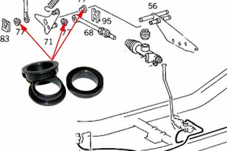 Mercedes W460 Differential Master Lock Cylinder Shift Bushing.
