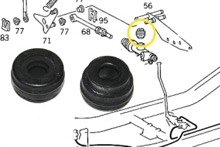 Mercedes W460 Differential Master Lock Cylinder Grommet Ring.