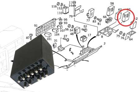Mercedes 300GD, G350TD A/C Relay.