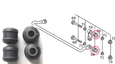 Mercedes W460 Stabilizer Bar Links Bushing Kit.